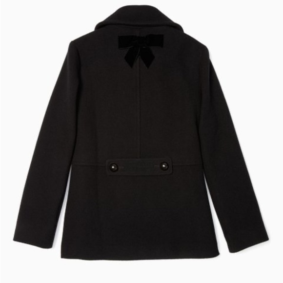 Kate Spade New York | Black Scalloped Peacoat - Picture 2 of 10